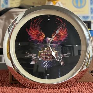 Harley Davidson Wall Clock w/ The Sweet Sound Of Freedom (Motorcycle Sound)